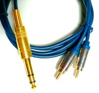 Kabel Vollmetall stereo Cinch Stecker an 6,3mm Klinke Klinken ST Baden-Württemberg - Hemsbach Vorschau