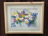 Aquarell Bild Stillleben Blumenstrauß Wildblumen Gemälde gerahmt Baden-Württemberg - Ilshofen Vorschau