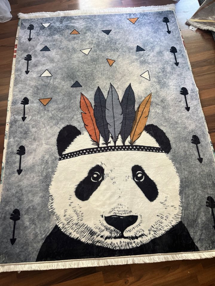 Kinderteppich Panda Indianer Soft 130x180 waschbar in Braunschweig