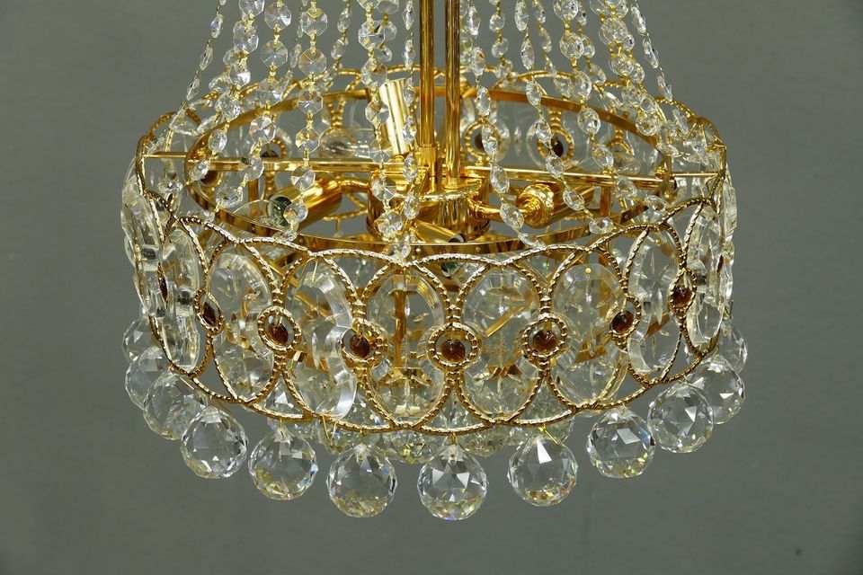 Leuchte Lampe Kronleuchter Kristall Lüster Durchm. 40 Höhe 44 cm in Beelitz