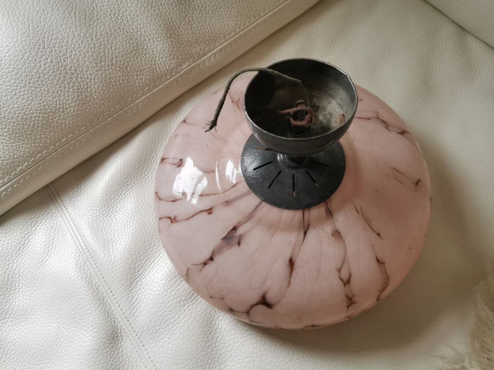 Deckenlampe Leuchte Glas rose/braun Ø 30 cm Art Deco alt in Hirschaid