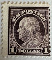 Briefmarke USA Benjamin Franklin 1917 1 Dollar unbenutzt Saarland - Saarlouis Vorschau