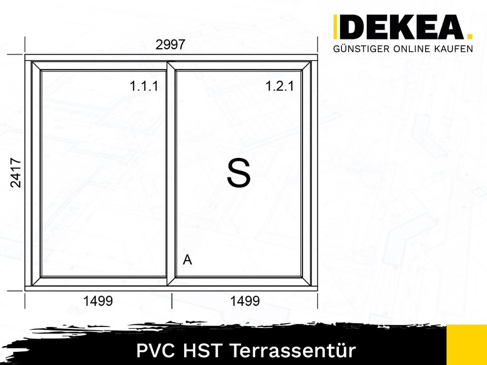 Kunststoff Terrassentür HST PVC-Fenster Kunststofftür Tür Hebe-Schiebetür Dreifachverglasung Balkontür 2997 x 2417 mm Eingangstür Außentür Schaufenster Fenster nach Maß in Dresden