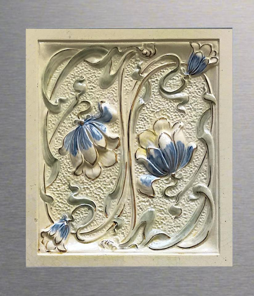 Ofenkachel, Original Ernst Teichert Meissen, Jugendstil um 1900 in Berlin