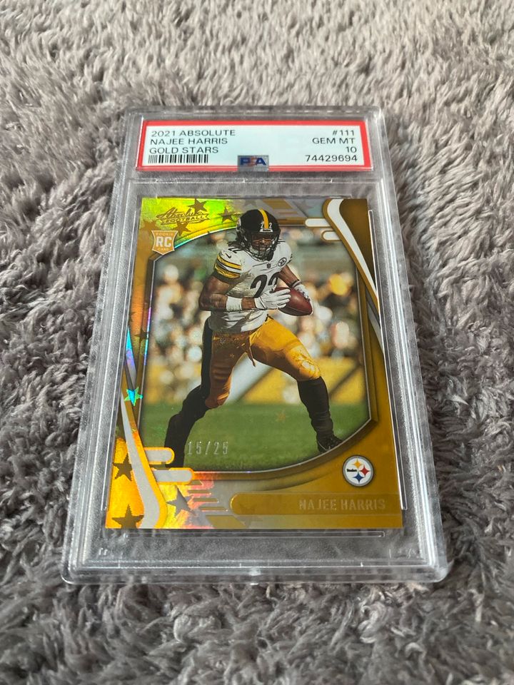 Absolute Najee Harris Gold RC Pittsburgh Steelers /25 PSA 10 in Stuttgart