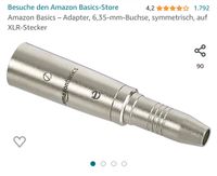 Adapter, 6,35-mm-Buchse, symmetrisch, auf XLR-Stecker Bayern - Buttenwiesen Vorschau