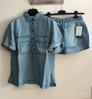 H&M Zweiteiler Shorts Shirt - XXS 32 - Hemd Denim Set blau Sommer Hessen - Rödermark Vorschau