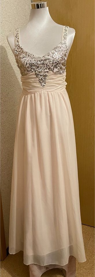 Abendkleid, Ballkleid, Chiffon mit Pailletten, zartes rosa in Schneeberg