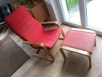 IKEA POÄNG Sessel rot + Hocker Fußstütze Stuhl Berlin - Steglitz Vorschau