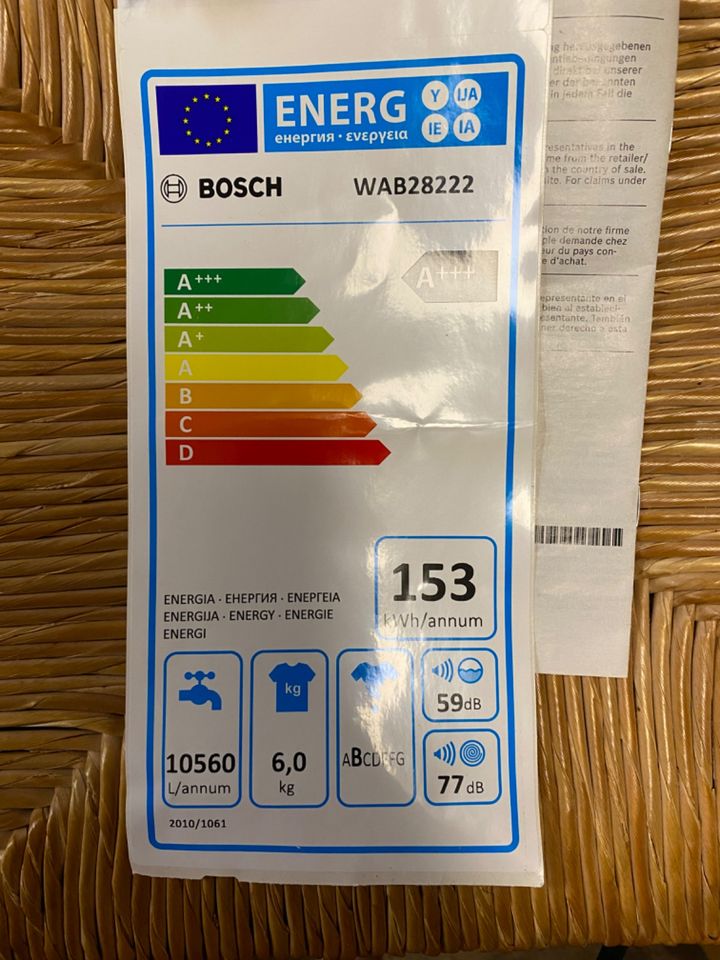 Waschmaschiene Bosch | Energiever. A+++ | 6kg Fassungsvermögen in Alsfeld