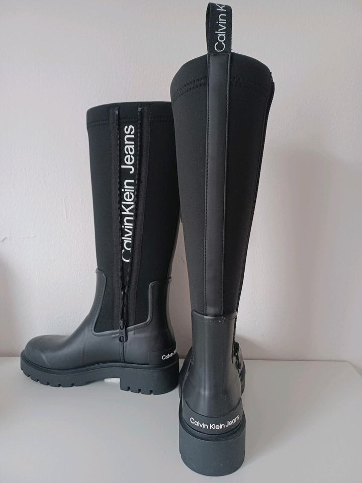 Calvin Klein High Rainboot Neopren Damen Stiefel 37 schwarz neu in Warendorf