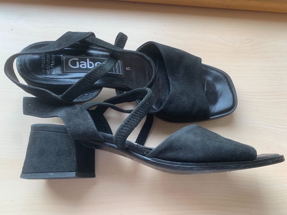 Sandalen schwarz von Gabor, Leder, Größe 38 in Murg