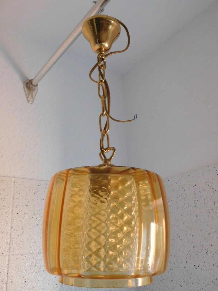 Hochwertige 70ger Vintage Deckenlampe, mit doppelter Glaskuppel in Dortmund