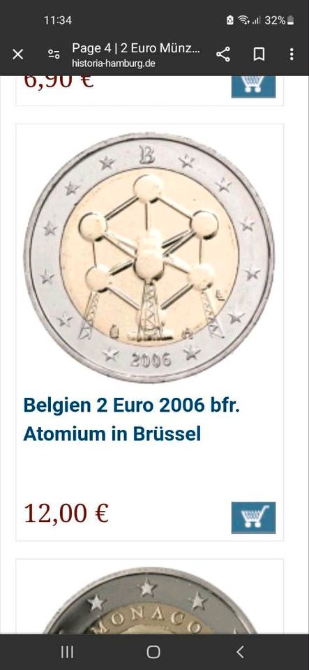 Belgien 2€ 2006 bfr. Atomium in Brüssel in Hamburg