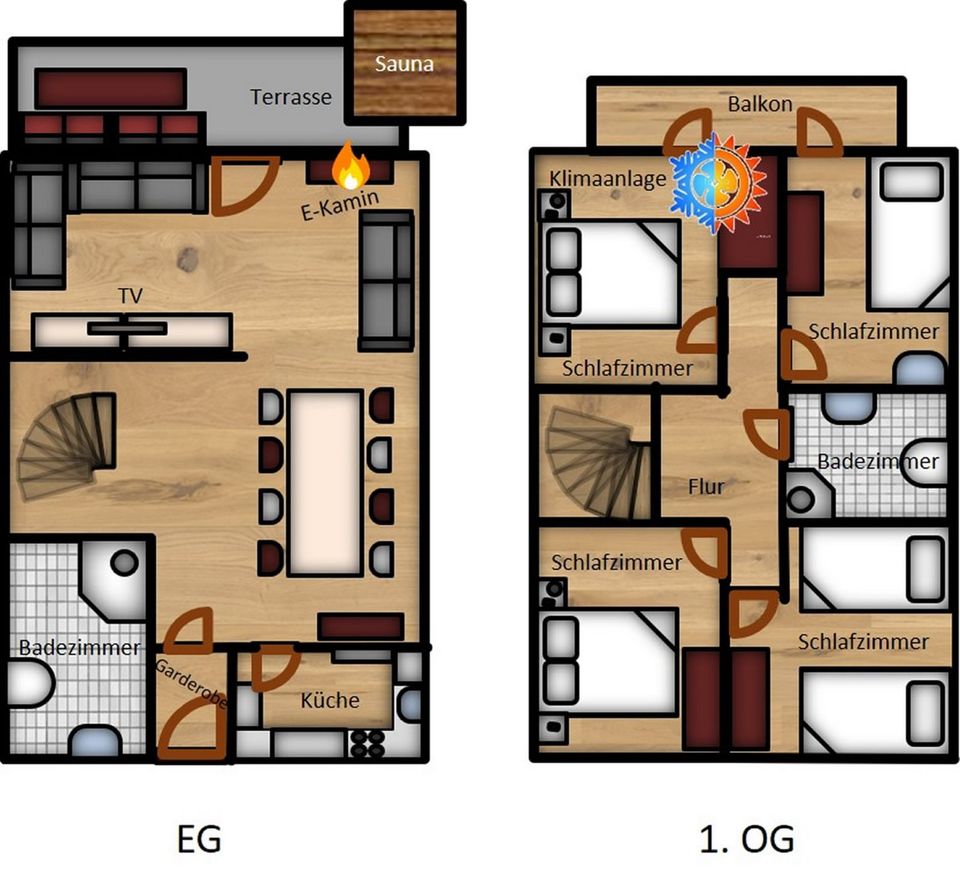 Ferienhaus Zeta für 7p - See, Wald, Sauna, WLAN in Kirchheim