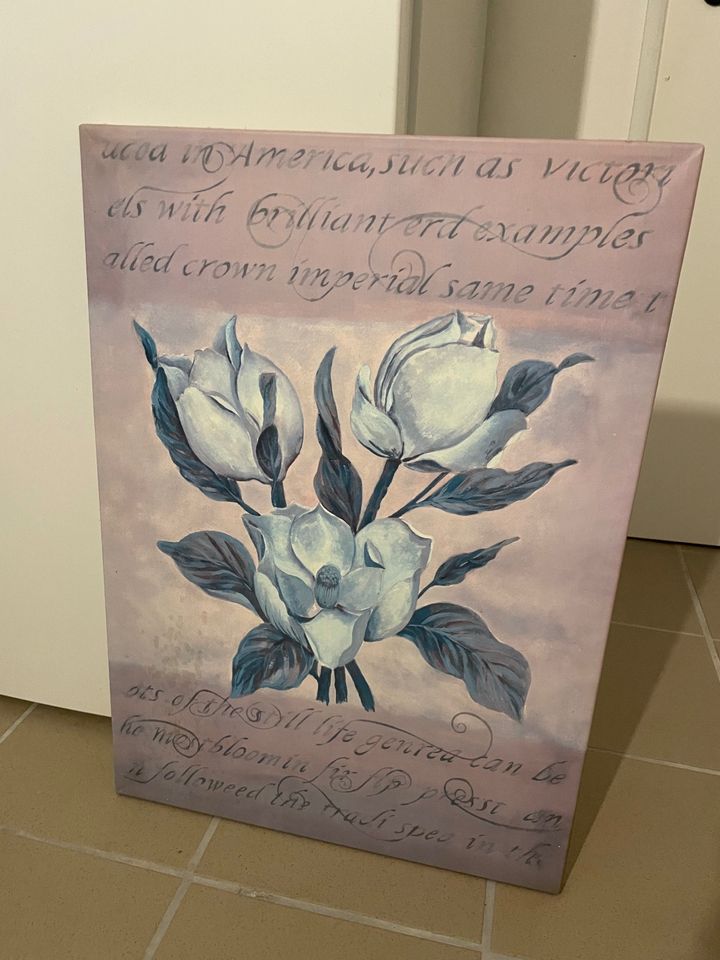 Bild mit Blumen und englischer Schrift in Gersthofen