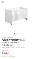 Kinderbett Gitterbett Paidi Carlo,  inklusive Matratze, Babybett Bayern - Neumarkt i.d.OPf. Vorschau
