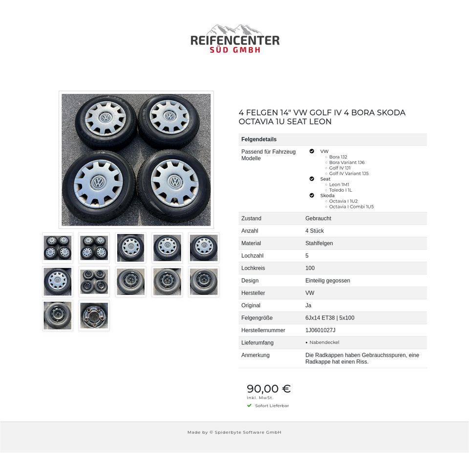 4 FELGEN 14" VW GOLF IV 4 BORA SKODA OCTAVIA 1U SEAT LEON #1FNY in Bad Tölz