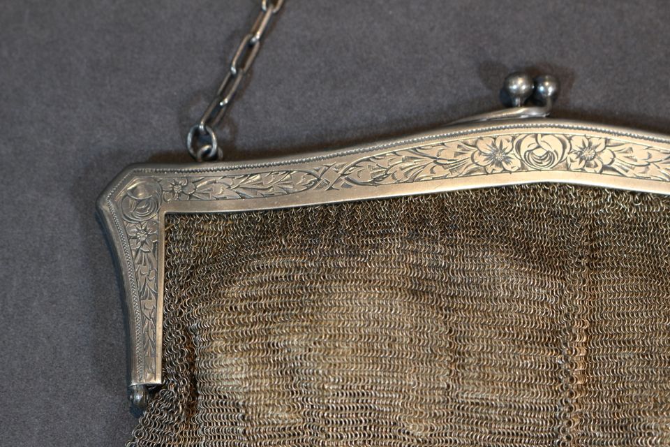 Antike Jugendstil Abendtasche aus 800er Silber in Düsseldorf