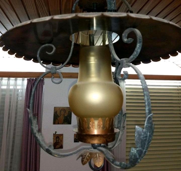 Deckenlampe Kupferdach Stil Petroleumlampe Vintage 70er in Odenthal