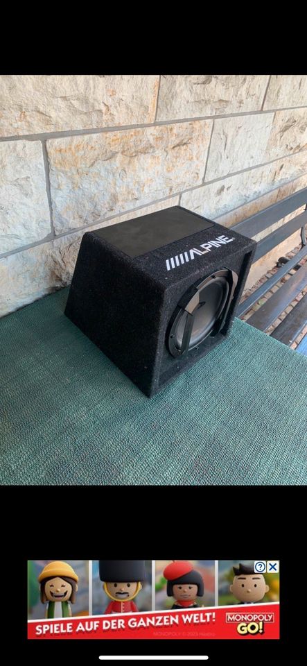 Alpine Subwoofer Bassbox SWE 815 car Hi-Fi in Dresden