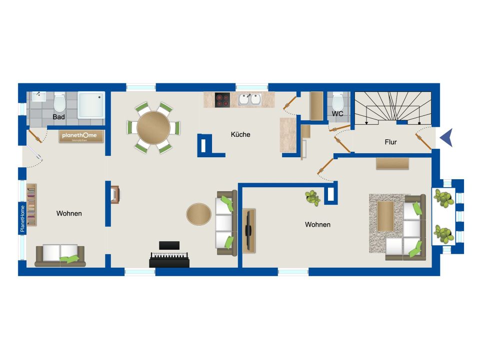 Gemütliches Einfamilienhaus mit 7 Zimmern und Garten in Bremen-Vegesack in Bremen