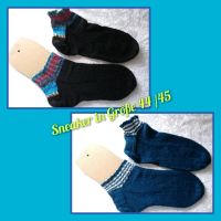 Sneaker Socken aus Opal Sockenwolle, Gr 44 /45, handgestrickt Schleswig-Holstein - Großenwiehe Vorschau