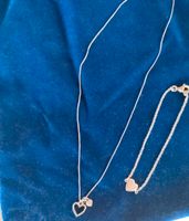 Herz Halskette und Armband Silber 925 m.weisen Steinen Baden-Württemberg - Remchingen Vorschau