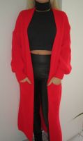 rot Strick Mantel Strickjacke Cardigan lang warme Jacke Duisburg - Rheinhausen Vorschau