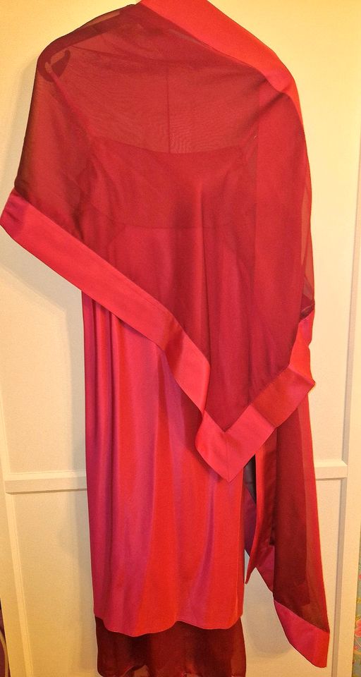 Festliches Chiffon- Kleid mit Stola in Gr.40 pink/rot in Weimar