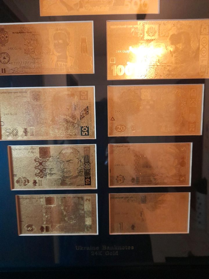 Goldbild 24 Karat Gold Banknoten Ukraine mit Echtheitszertifikat in Göttingen