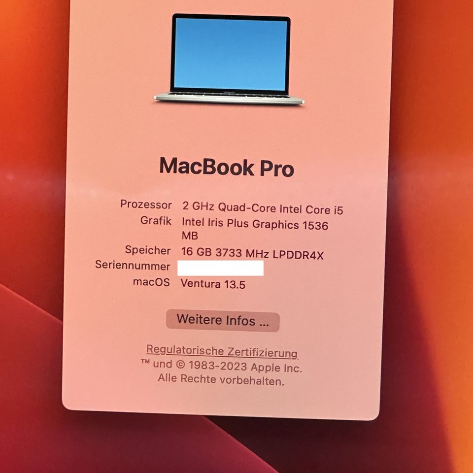 ❌⭐️ MacBook Pro 13'' 2020 A2251 i5 2GHz 16GB 512GB SSD ⭐️❌ M227 in Berlin