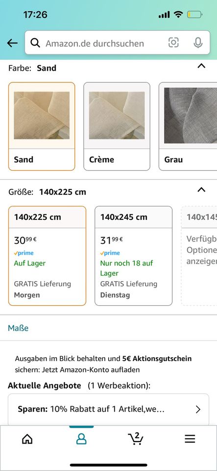 Vorhang Gardine Beige 3x vorhanden SET in St. Ingbert