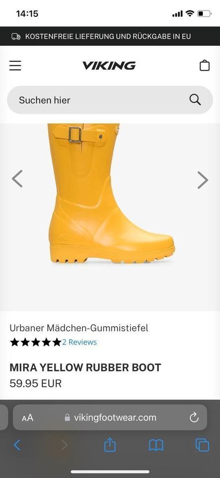 Neu Viking Natural Rubber Gummistiefel Gelb Gr.28 in Kaiserslautern