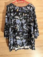 Bluse von Street One in Gr. 44 in blau mit Blumen und Blättern Niedersachsen - Bückeburg Vorschau