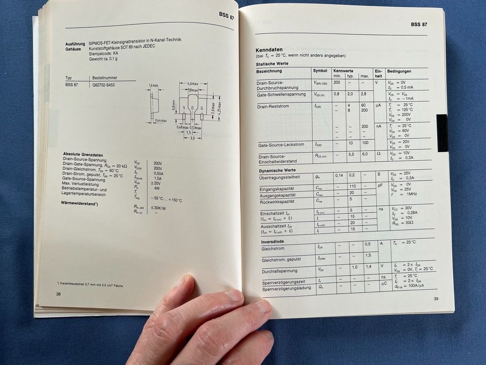 SIEMENS Datenbuch 1983/84 SIPMOS Kleinsignaltransistoren in Bremen