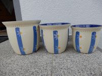 3 x Übertopf Keramiktopf Blumentopf blau Margeriten 20 17 15 cm Bayern - Nordendorf Vorschau