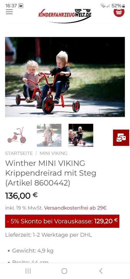 Mini Viking Winther Dreirad in Heidelberg