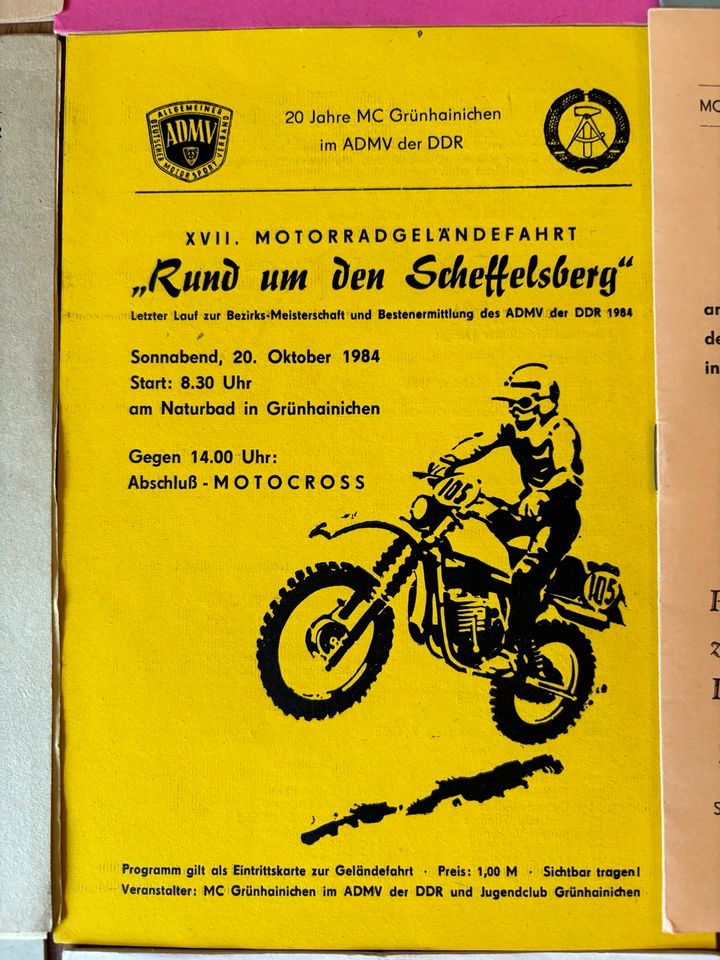 Original DDR Motorsport Programmheite 1975-1990 in Oederan