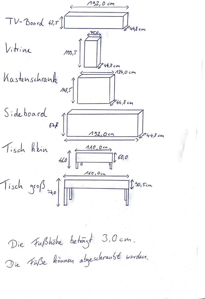 Wohnzimmermöbel - Wohn- und Esszimmer komplett (Tische, Schränke) in Helmstedt