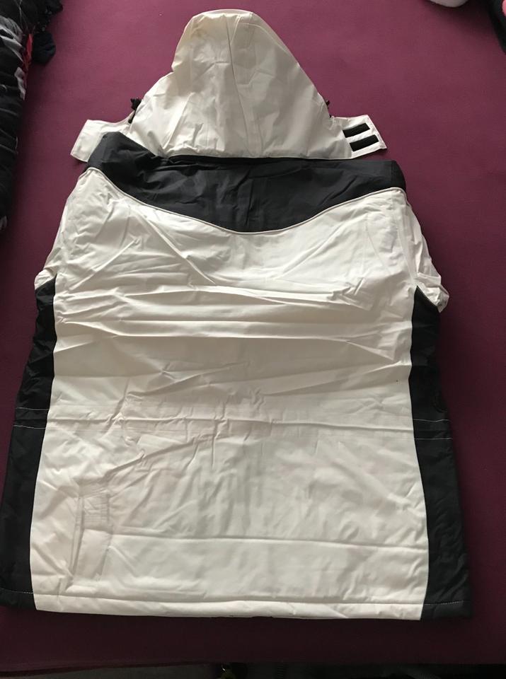 Herren Parka Longjacke Kapuze wasserdicht weiß schwarz XL NEU in Nordhalben