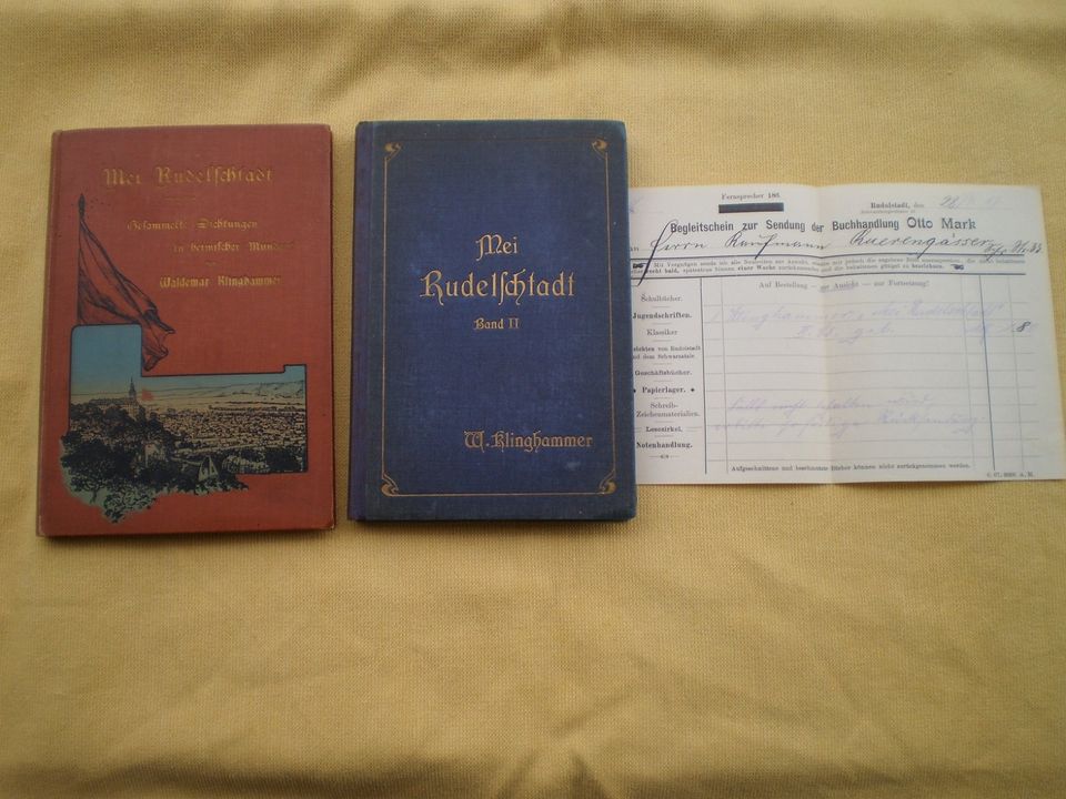 alt Buch Rudelschtadt Mundart Dichtungen Rudolstadt 1903/09 in Leipzig
