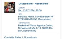 2 Tickets DBB Basketball Nationalmannschaft - Niederlande Dortmund - Innenstadt-West Vorschau