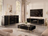 NEU! Wohnzimmer Set gold TV SCHRANK Kommode Couchtisch Hochglanz Berlin - Spandau Vorschau