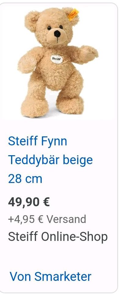 Steiff Teddybär Fynn neuwertig 28 cm in Volkmarsen