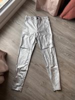 ZARA Hose Röhrenhose high waist Silber metallic Schleswig-Holstein - Wendtorf Vorschau