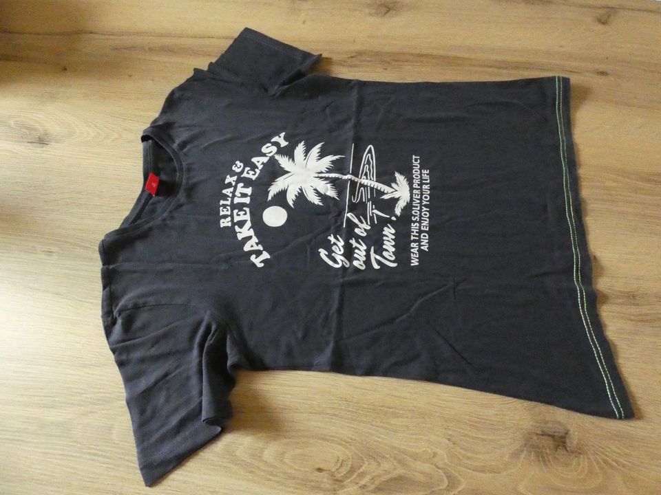 T-Shirt, kurzärmelig, dunkelblau, Gr. 152, S.Oliver, mit Print in Ilmtal-Weinstraße