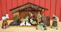 Weihnachtskrippe Krippenstall Krippe mit Krippenfiguren Figuren Sachsen - Bad Lausick Vorschau