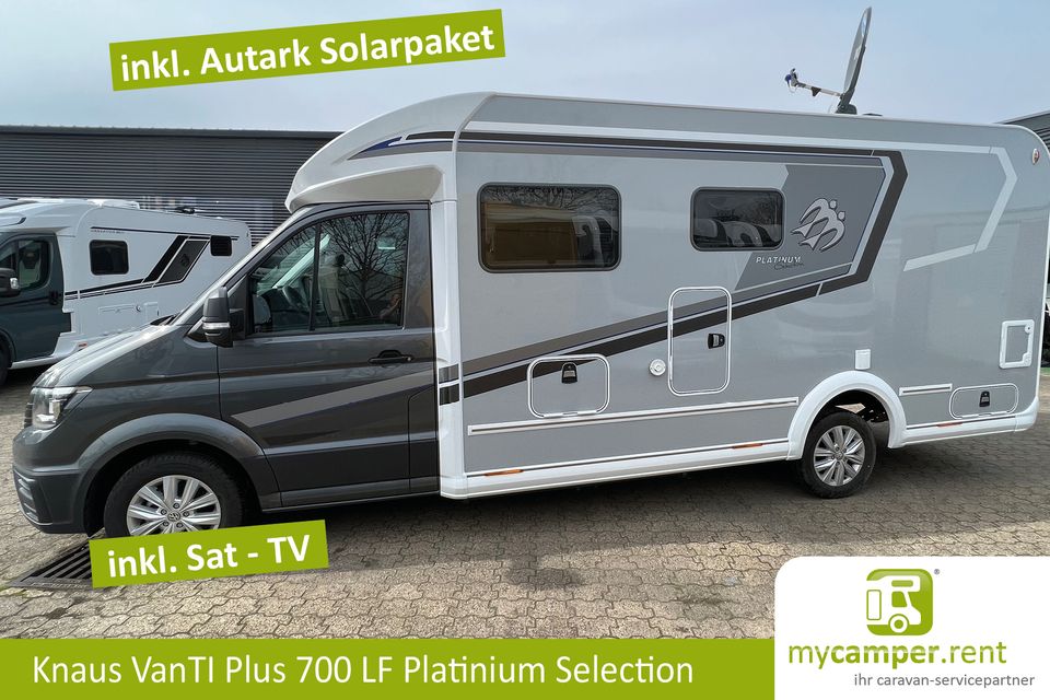 Knaus Van Ti Plus 700 LF MIETEN - Deluxe 2 Personen Wohnmobil mit Side by Side Sitzgruppe VW Crafter mit Automatik und Anhängerkupplung Sat TV auch als 4x4 Allrad buchbar in Kerken