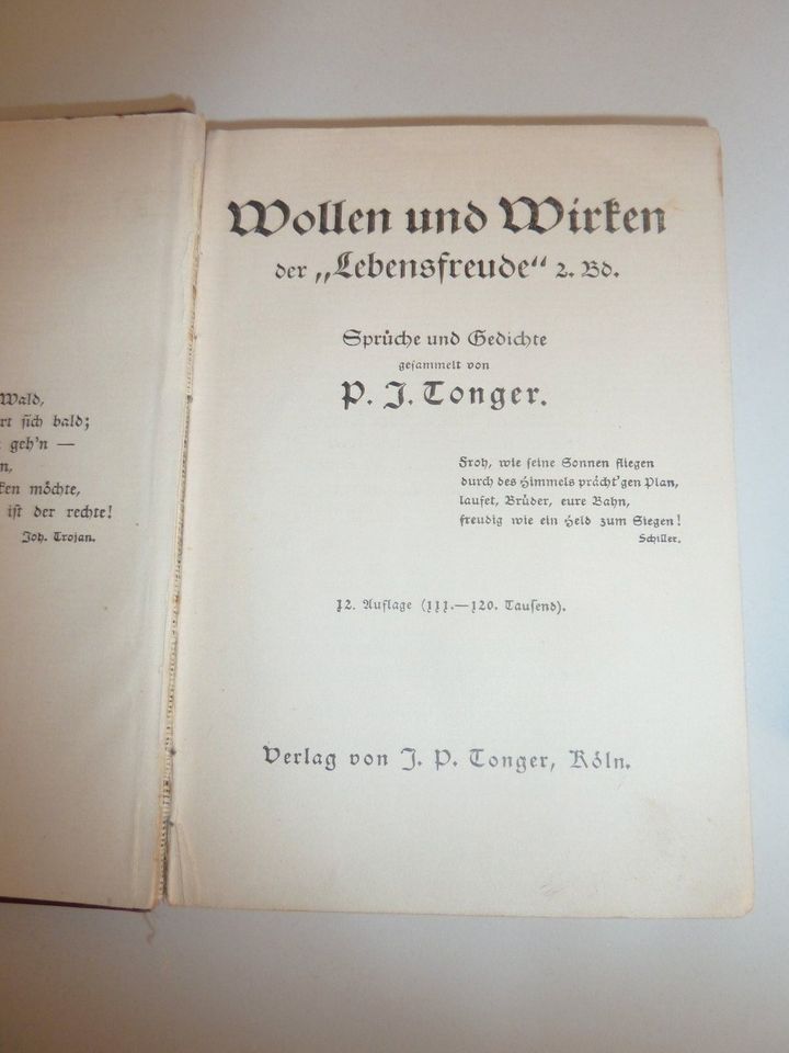 3 x alte Bücher von O.J.Tonger Köln-1920--ANTIK in Bad Krozingen